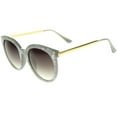 thumbnail image 3 of sunglassLA - Womens High Fashion Oversized Marble Finish Metal Temple Round Sunglasses - 55mm, 3 of 4