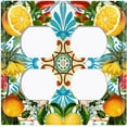 thumbnail image 3 of Metal Light Switch Plate Cover Elegant Floral Fruit Leaves Tile Pattern TIL019, 3 of 13