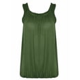 thumbnail image 3 of Women Summer Sleeveless Tank Tops Loose Frill Crew Neck Tunic T Shirt Elastic Waist Summer Tee Shirts, 3 of 3