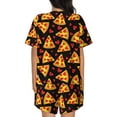 thumbnail image 3 of Kdxio Cartoon Pizza Print Pajamas Sets for Women Short-Sleeved Pjs with Lounge Shorts Two Piece Sleepwear S-4XL, 3 of 9