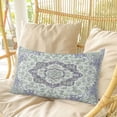 thumbnail image 4 of Green Purple Boho Pillow Covers, Linen Long Throw Pillow Case, Vintage Abstract Art Floral Ethnic Tribe Holiday Pillow Protector Decorative Cushion Cover for Living Room/Bedroom 20" x 36", 4 of 8