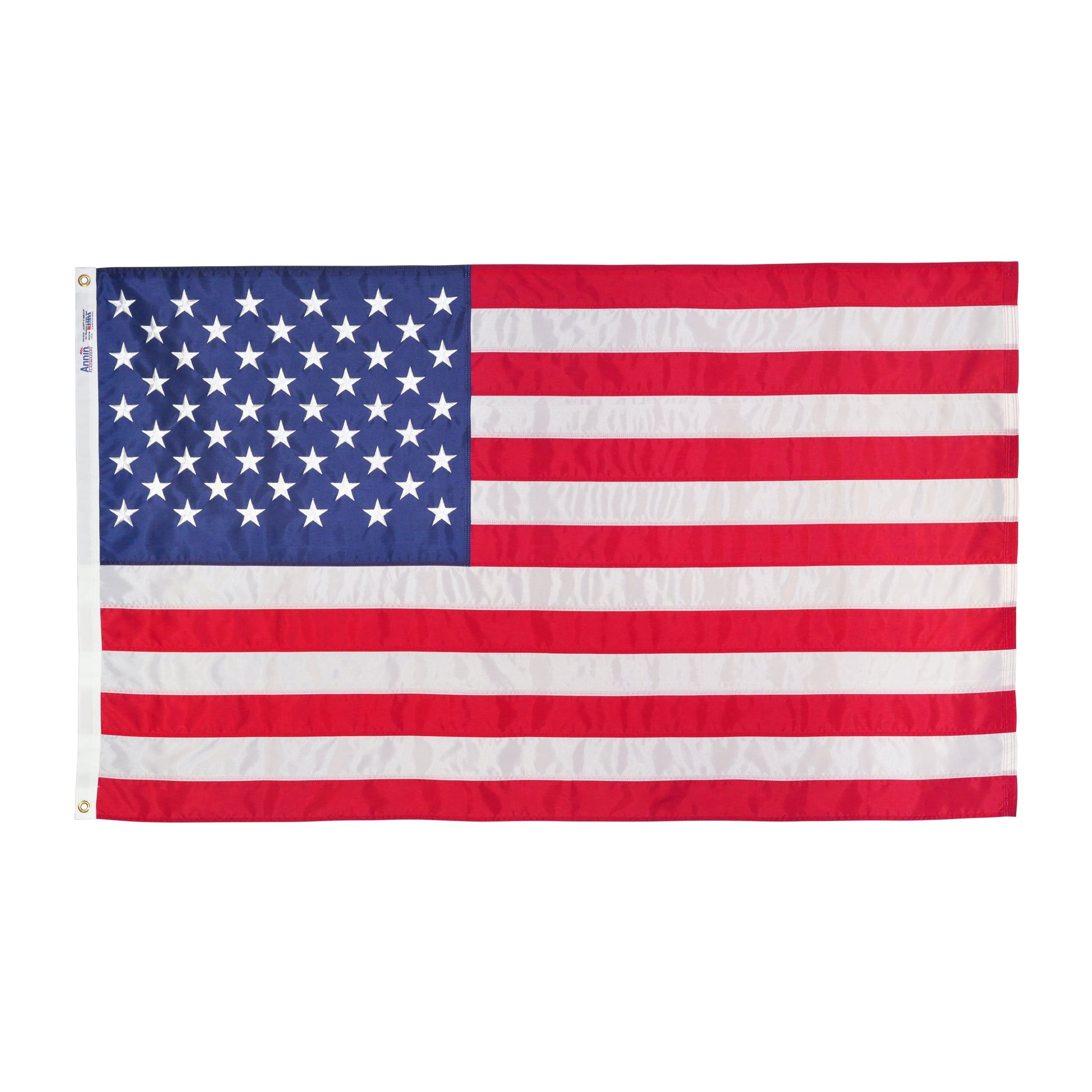 American Nylon Flag with Sewn Stripes and Embroidered Stars by Annin, 3 x 5