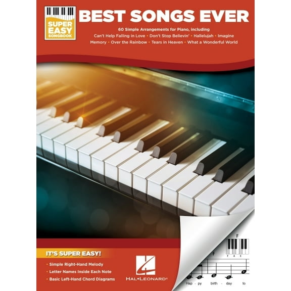 Best Songs Ever Super Easy Piano Songbook - Beginner Piano Book for Adults and Kids with 60 Classic Songs - Piano Sheet , (Paperback)