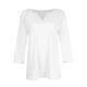 thumbnail image 5 of Top de color liso con manga 3/4 y cuello redondo en V para mujer Blanco/S, 5 of 6