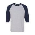 thumbnail image 2 of Gildan - Heavy Cotton Raglan Three-Quarter Sleeve T-Shirt - 5700 - Sport Grey/ Navy, 2 of 3