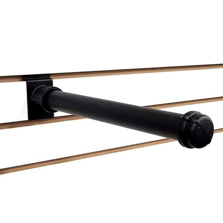 

12 Slatwall Pipe Straight Faceout Hook Heavy Duty Vintage Slatwall Pipe Line Rack Black - 5 Pack