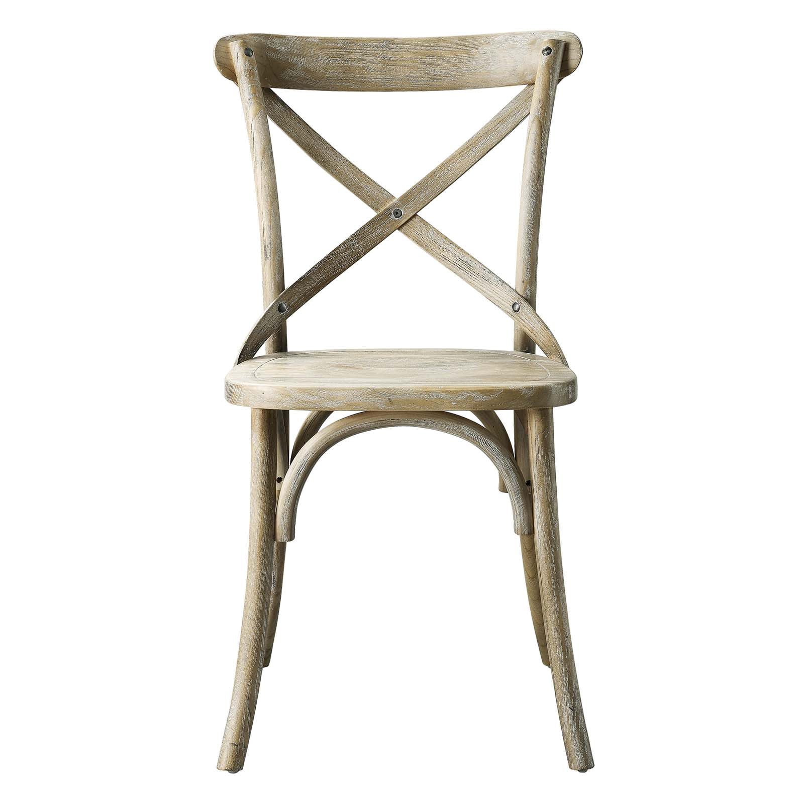 Modway Gear Modern Style Elm Wood Dining Side Chair in Gray Finish