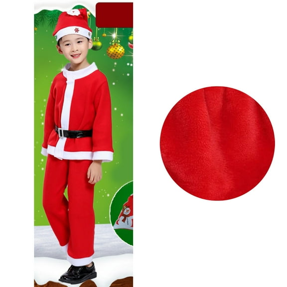 Santa Baby Outfit Long Sleeve Xmas Santa Suit 4PCS Youth Santa Claus Sets Christmas Outfit Toddler Holiday Party Dress