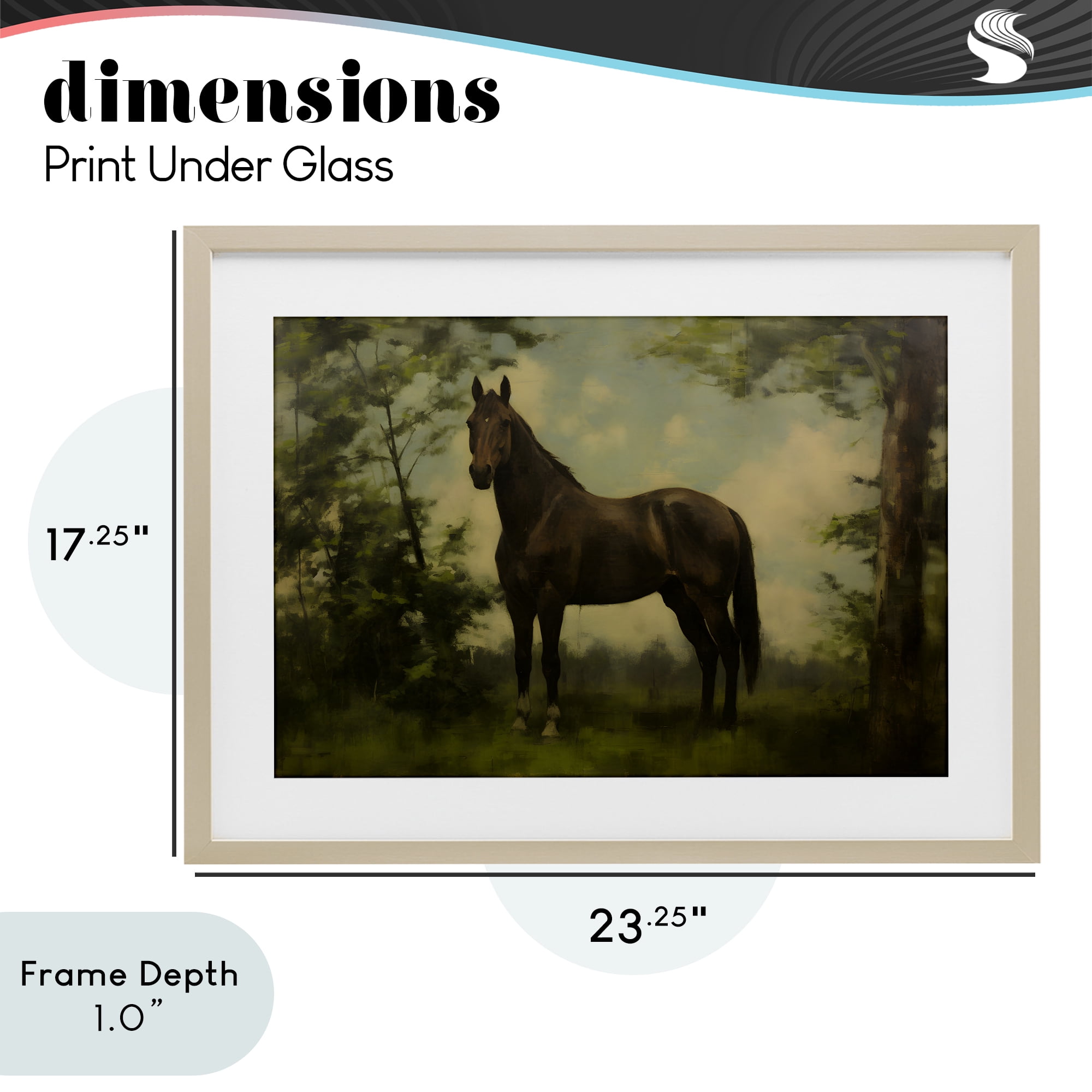 Stupell Industries Forest Horse Portrait Birch Framed Print Under Glass, design by Petal Prints Design