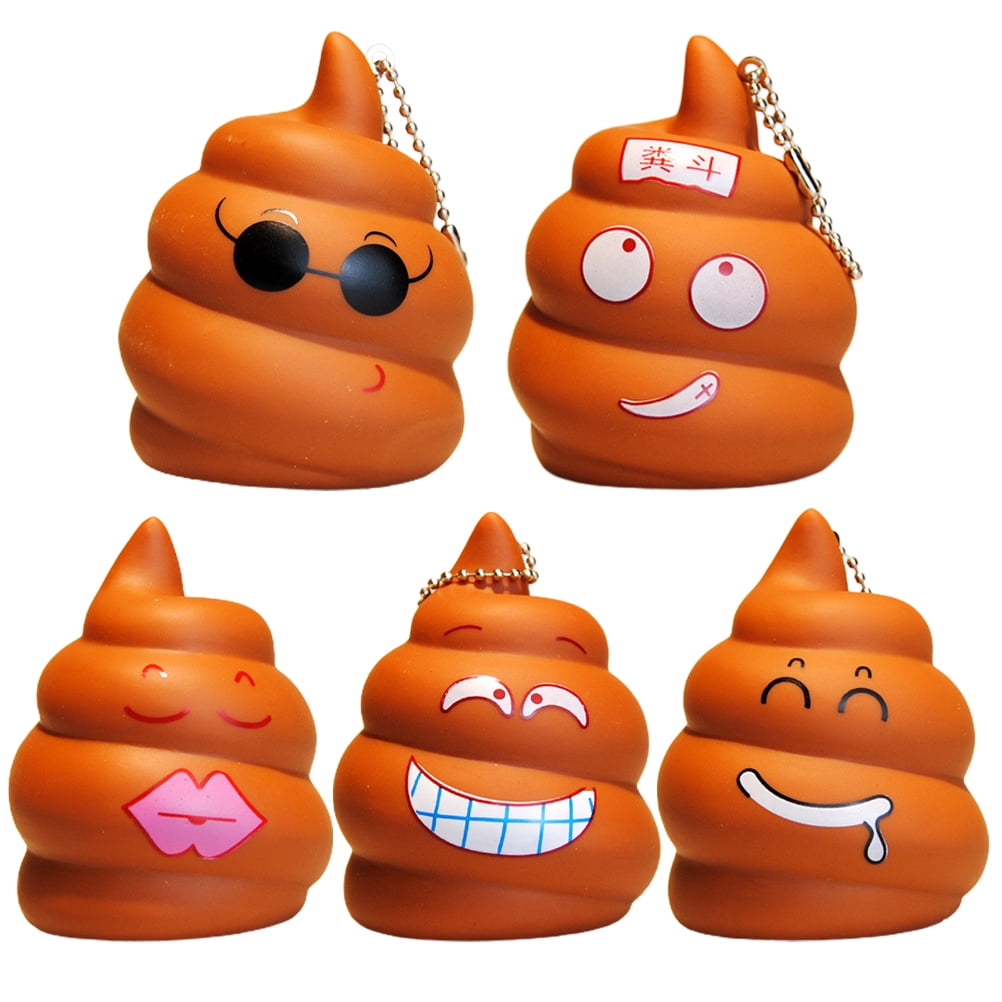 Frcolor Keychains Poop Poo Fake Squeeze Tricky Turd Turd Rubber Dog Balls Toys Fidget Squeezing