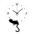 thumbnail image 4 of Reloj de pared con diseño de gato, decoración sencilla, silenciosa, versátil, arte de dibujos animados, moderno, lindo y creativo. Gato inferior izquierdo, 4 of 9