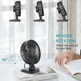 thumbnail image 3 of Small USB Desk Fan, Quiet Fan for Home Office, 3 Settings, Super Airflow, Low Noise, 40 Tilt, 1.1m Cord, USB Plug (Black White), 3 of 5