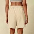thumbnail image 4 of Cotton Linen Shorts for Women Plus Size Drawstring Elastic Waist Summer Beach Vacation Bermuda Shorts with Pockets, L, 4 of 7
