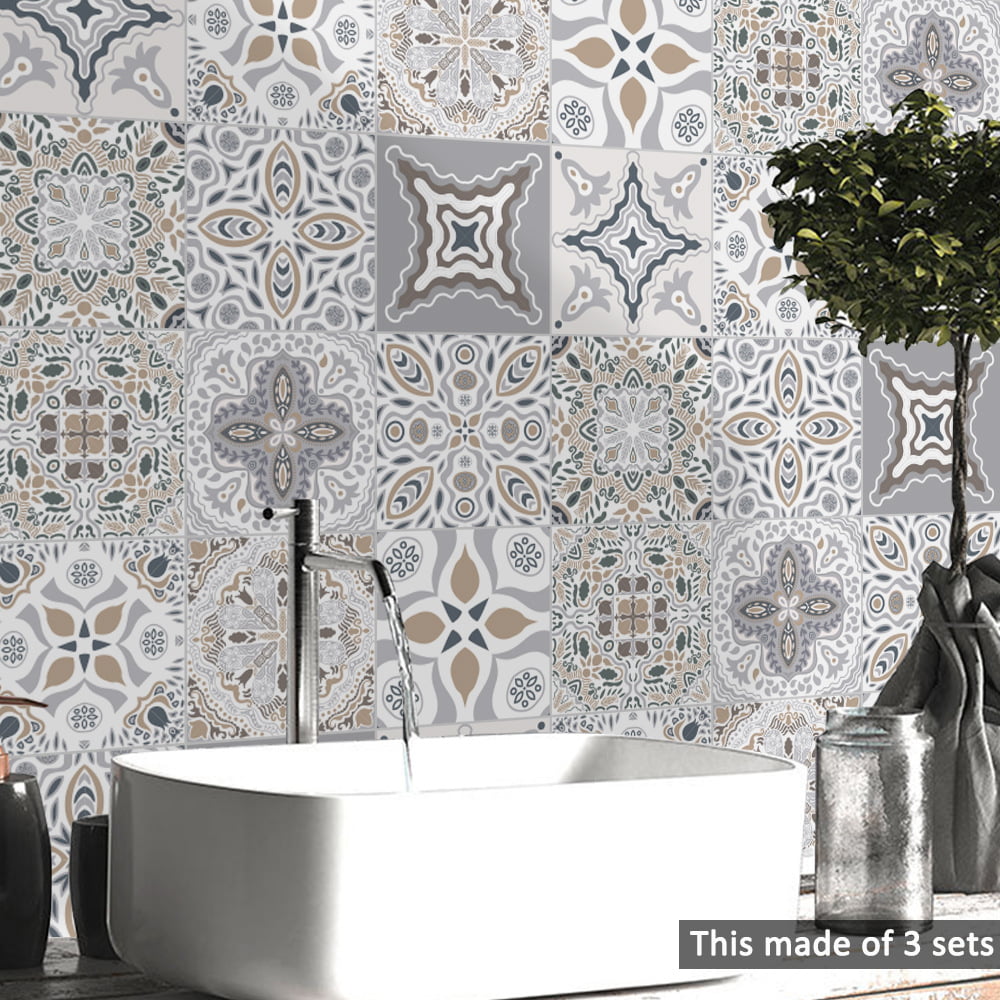 Moroccan Style Tile Wall Stickers Kitchen Bathroom Self-Adhesive Mosaic Decor 