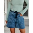 thumbnail image 5 of Rdhnmea Women's Summer Bandage Denim Shorts Wide Leg Streetwear Jeans Shorts, 5 of 9