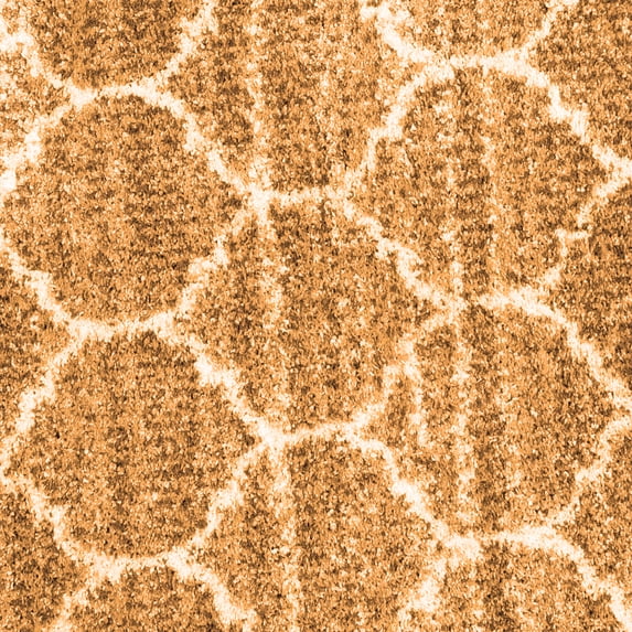 Ahgly Company Indoor Square Abstract Orange Contemporary Area Rugs, 7' Square