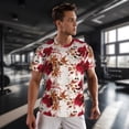 thumbnail image 3 of Wukai Lilies Flowers Print Men's Short-Sleeved Mesh T-Shirt,Quick-Dry Short Sleeve Workout T-Shirt-Small, 3 of 8