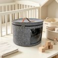 thumbnail image 2 of Round Hat Boxes with Lidssoft Large Hat Storage Box with Handle Transparent Window and Zip, Foldable Travel Hats Boxes Storage for Storing Clothes, Toys, 2 of 6