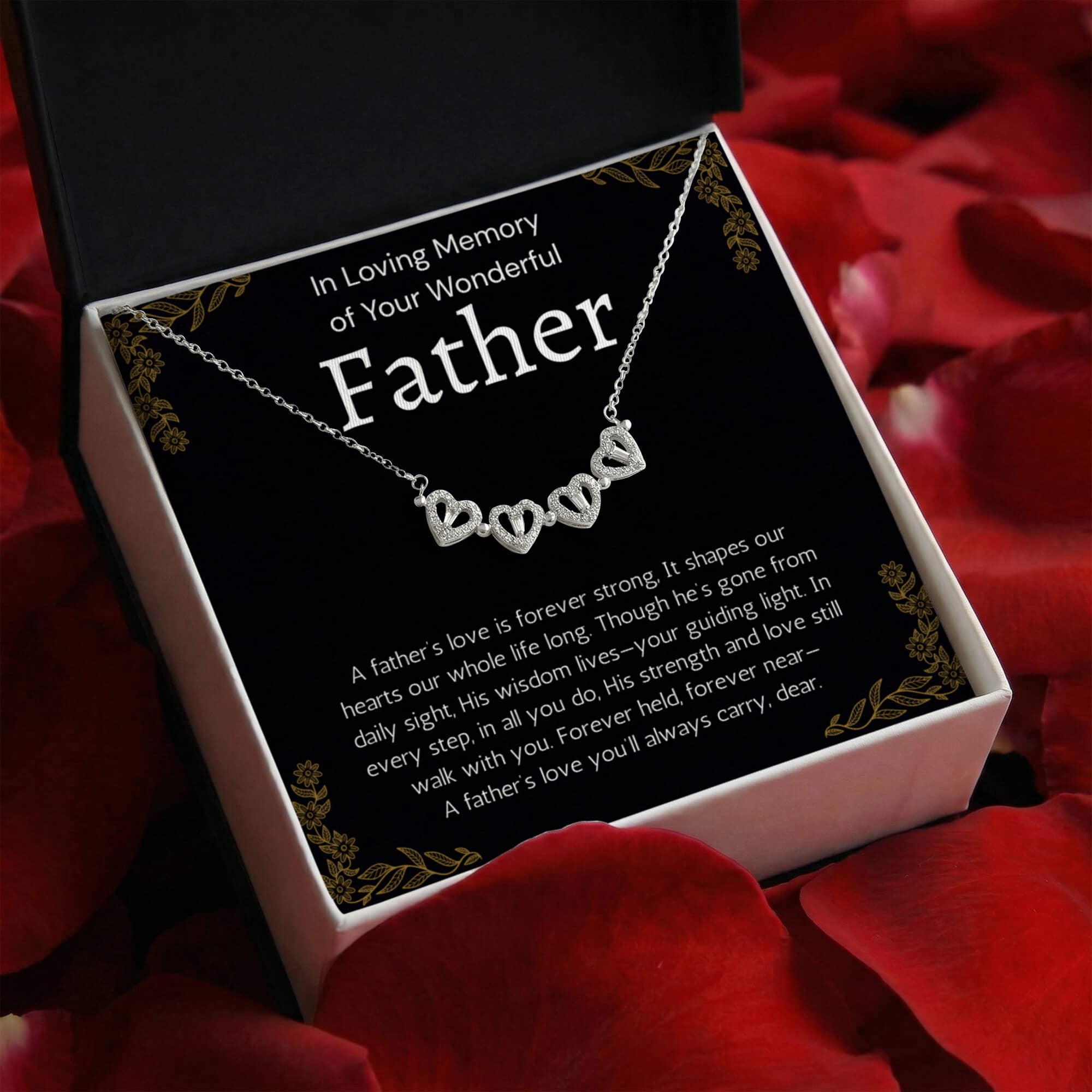 Loss Of Father Gift Necklace, Dad Memorial  Dad Condolence , Grief , Father Remembrance Necklace to Daughter Magnetic Heart