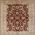 thumbnail image 1 of Ahgly Company Machine Washable Indoor Square Industrial Modern Brown Red Area Rugs, 8' Square, 1 of 7