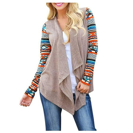 Womens Cardigans Solid High Low Long Sleeve Boho Open Front Blouses