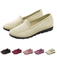 thumbnail image 6 of AUDeals Women Knitted Slip On Shoes, Round Toe Lightweight Comfortable Loafers, Breathable Mesh Walking Shoes (Beige, 7), 6 of 6