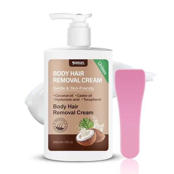 Coconut Hair Removal Cream for Men and Women, Sensitive Skin Body Depilatory