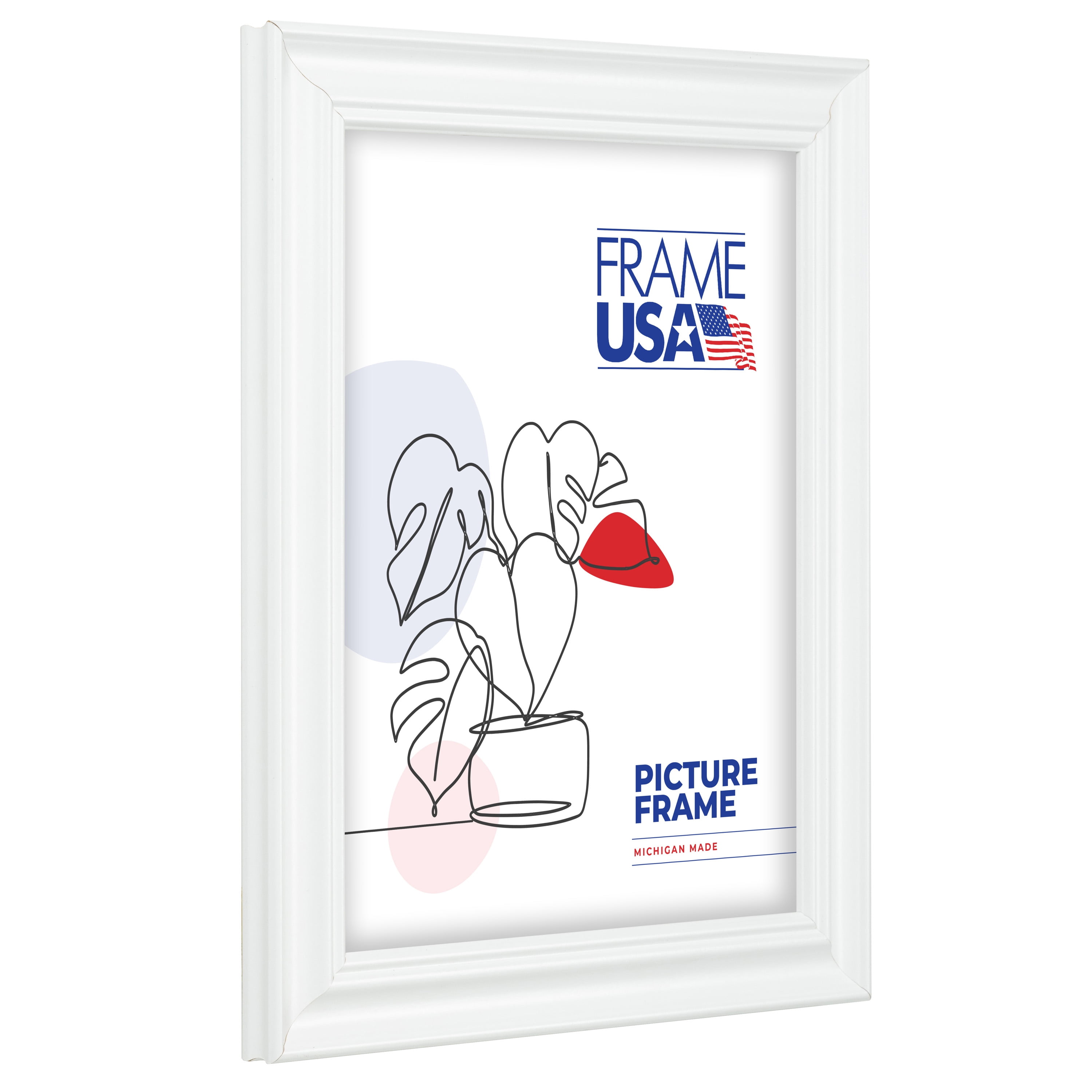 18x24 Picture Frame – White Value Added Style 75022-812, 1.25 Inch MDF Moulding, Includes Plexiglass and Backing –&nbsp;Wall Display Frame for Art, Posters, or Photos – Frame USA