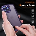 thumbnail image 3 of Cover for iPhone 12 Pro Max Case,Metal Lens Protector Slim Shockproof TPU Bumper Case PC Back Cover,Support Wireless Charging,deeppurple, 3 of 9