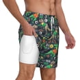 thumbnail image 3 of Goofa Dinosaur Plays Soccer Printed Men's Swim Trunks Board Shorts Quick Dry Mens Swimming Trunks with Compression Liner,Breathable Fit Hawaii Beach Shorts-Medium, 3 of 9