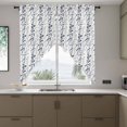 thumbnail image 4 of Dark Blue and Grey Leaf Swag Valances for Windows 2 Pack Abstract Farm Plants Floral Branches Swag Kitchen Curtains 63 Inches Long Rod Pocket Short Window Treatment for Kitchen Bathroom 36"x63", 4 of 9