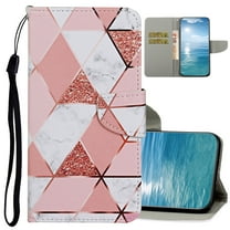 Dteck for Samsung Galaxy S23 FE Case Wallet with Card Holder, Cute Pattern Folio Flip PU Leather Wallet Case for Women Men, Marble