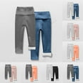 thumbnail image 4 of Atogsazn Toddler Girls 2PC Fleece Lined Legging Pants Kids Stretchy High Waist Pants Fall Winter Clothes 03-Light Blue 6-7 Years on Clearance, 4 of 4
