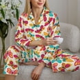 thumbnail image 4 of Goofa Colorful Butterflies Printed Women’s 2 Piece Pajama Set Super,Pajamas Women's Long Sleeve Sleepwear Soft Button Down Loungewear Pjs Lounge Set Nightwear-XX-Large, 4 of 9