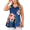 thumbnail image 7 of USSUMA Womens Summer Tops and Blouses Trendy V Neck USA Flag Print Plus Size T-Shirts for Women Dressy Casual Sleeveless 4th of July Patriotic Tanks Shirt Tunics Plus Beach, 7 of 7