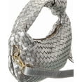 thumbnail image 3 of Isabella Rossetti Mae Hand-Woven Leather Shoulder Bag, Silver, 3 of 4