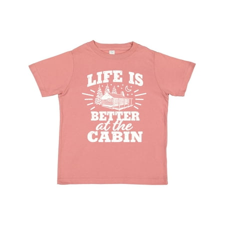 

Inktastic Life is Better at the Cabin with Trees and Moon Gift Toddler Boy or Toddler Girl T-Shirt