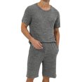 thumbnail image 1 of Hanerdun Men Pajamas Set Male 2PCS Solid Color Loungewear Homewear Dark Gray XL, 1 of 6