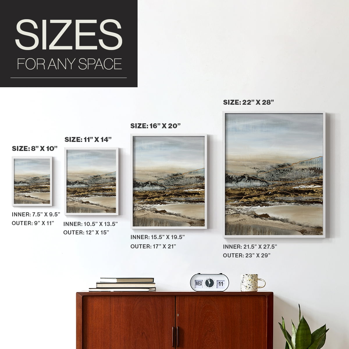 Annual Journey Framed Print in White Solid Wood Framed Print No Nail Hanging