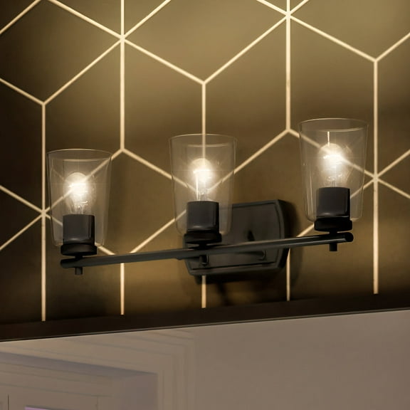 Luxury Traditional Bath Light, 7.625H x 23W, with Transitional Style, Midnight Black, UHP4156 by Urban Ambiance