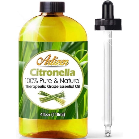 Artizen Citronella Essential Oil (100% Pure & Natural - Undiluted) Therapeutic Grade - Huge 4oz Bottle - Perfect for Aromatherapy, Relaxation, Skin Therapy & More!