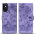 thumbnail image 2 of Nalacover for Samsung Galaxy A54 5G Wallet Case, Flower Cat Embossed Pattern Magnetic Premium PU Leather Soft Silicone Shockproof Cover with Card Slots Holder Kickstand Flip Folio Case,Purple, 2 of 8