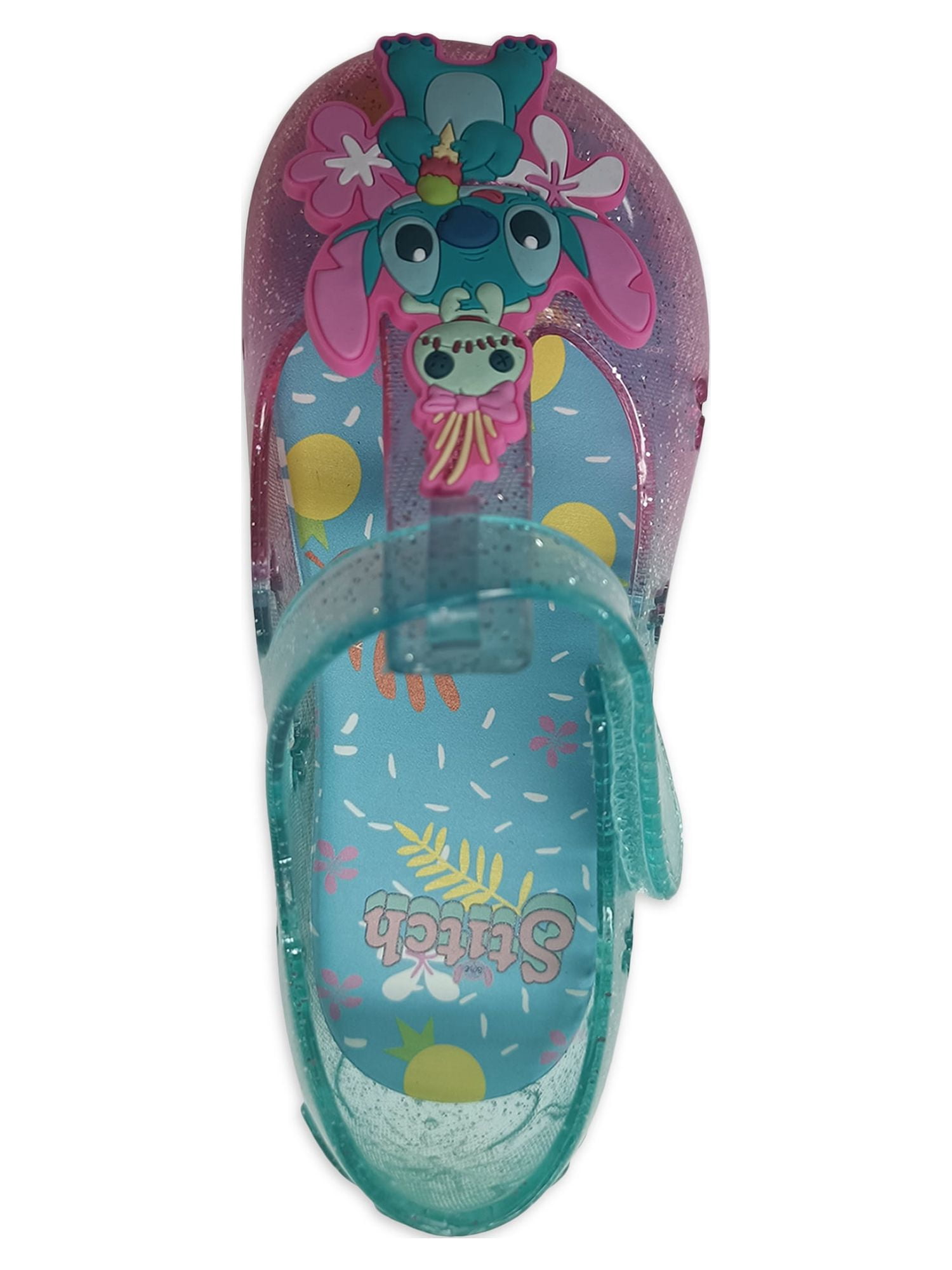 Disney Lilo & Stitch Toddler Girls Tropical Casual Jelly Shoe, Sizes 7-12