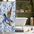 thumbnail image 3 of Manfei Rustic Mallard Duck Shower Curtain 72Wx72L,Blue Ribbon FloralBathroom Curtain, 3 of 5
