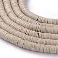 thumbnail image 3 of 1 Strand Handmade Polymer Clay Beads Disc/Flat Round Heishi Beads Pale Goldenrod 6x1mm Hole: 2mm 380~400pcs/strand 17.7 inch, 3 of 4