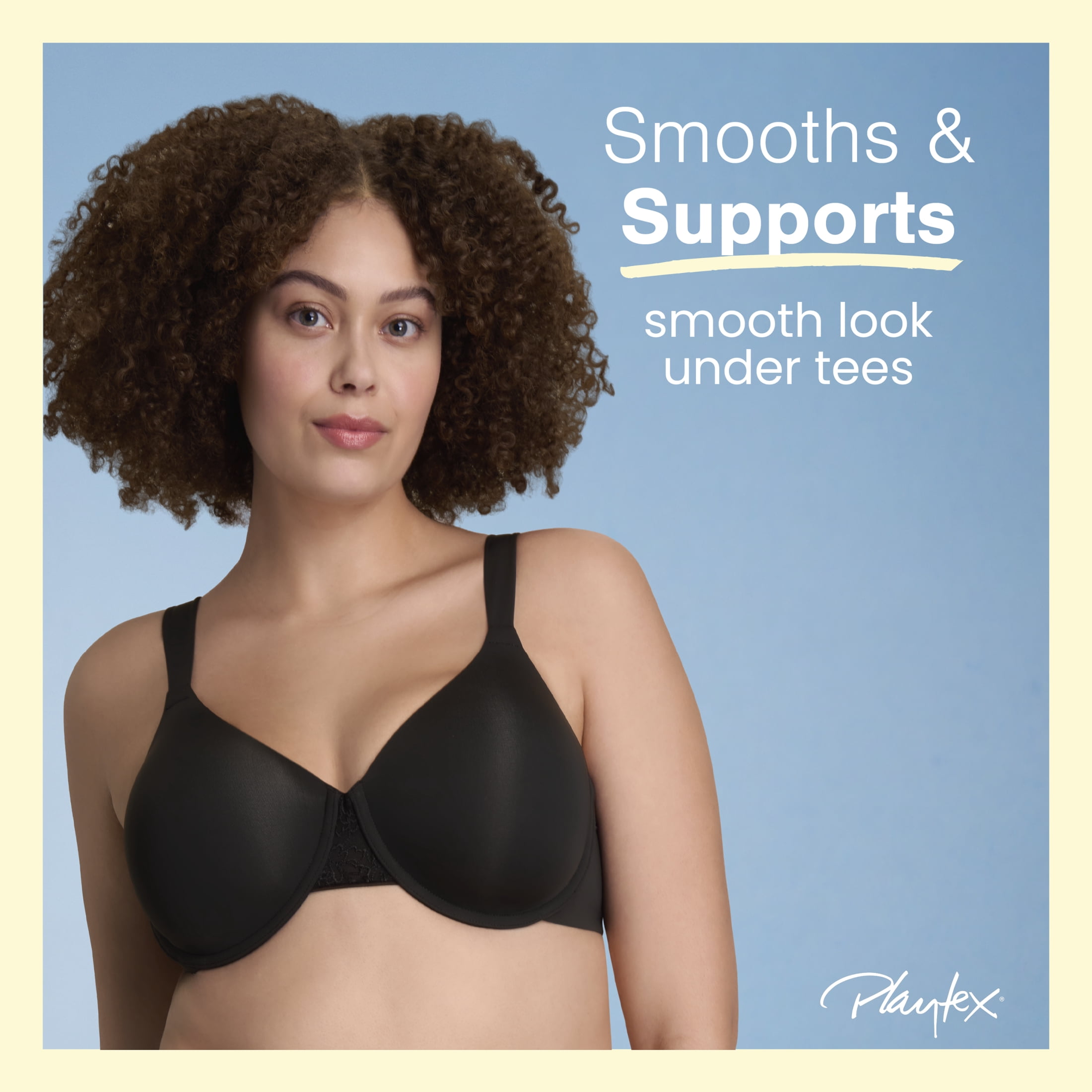 Playtex Women's Smoothing T-Shirt Underwire Bra, Moisture Wicking (Plus Sizes)