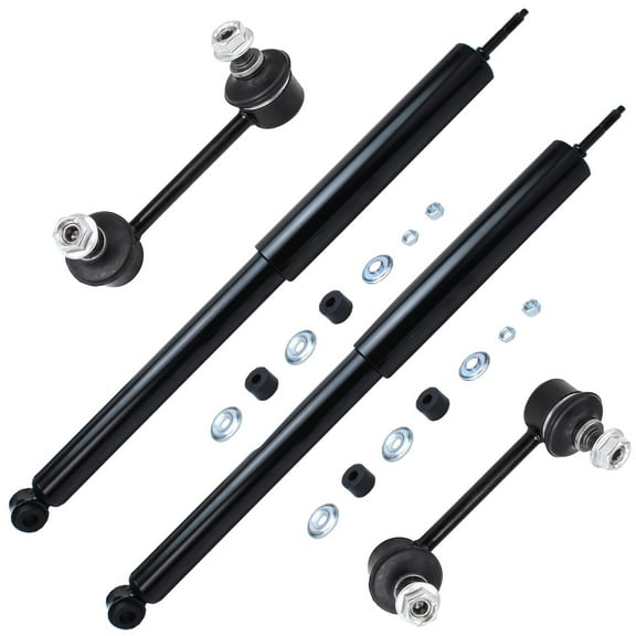 Detroit Axle - Rear Shock Absorbers Assembly for 2001-2005 Toyota Rav4 2002 2003 2004, 2 Rear Shock Absorbers, 2 Sway Bar Links Replacement