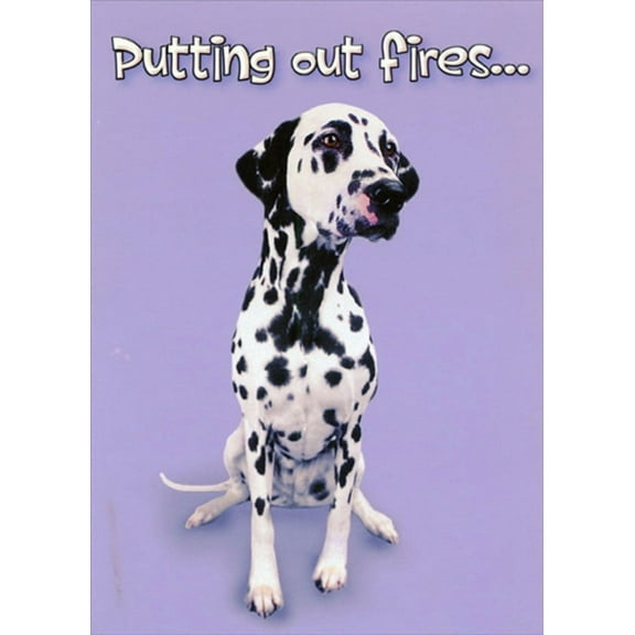 Designer Greetings Dalmation Putting Out Fires Funny / Humorous Thank You For The Help Card