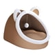 thumbnail image 1 of Cama para mascotas adorable, cojín antideslizante con base para gatos y pelota de juguete. Marrón, 1 of 9
