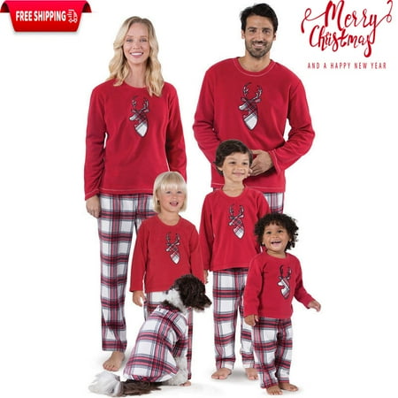 

Christmas Family Matching Clothes Deer Print Family Christmas Pajamas Set Adult Kid Girl Sleepwear Nightwear Homewear